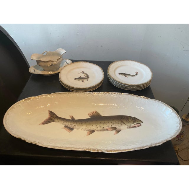 11 Piece Victoria Carlsbad Austrian fish set.
