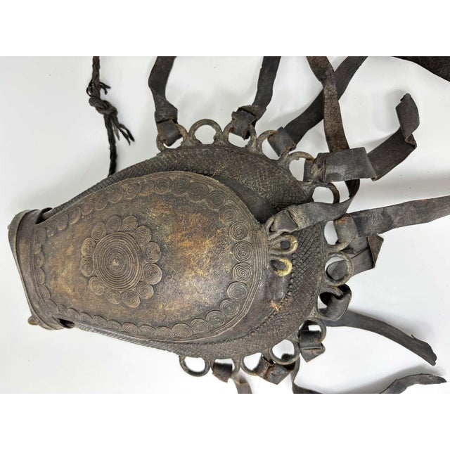 Antique West African Nupe Cast Bronze Ceremonial Purse with Leather Tassels For Sale - Image 17 of 17