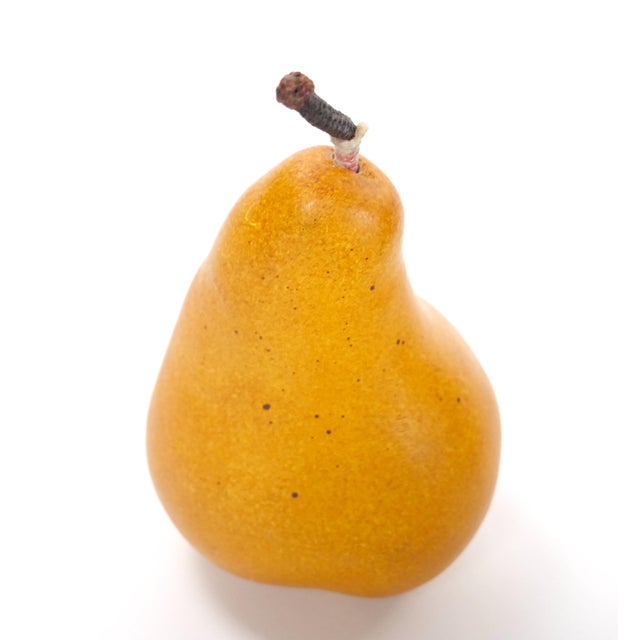 Chrome Mid Century Modern Chrome Ring-Handled Basket Centerpiece Composite Fruit Pears For Sale - Image 8 of 10