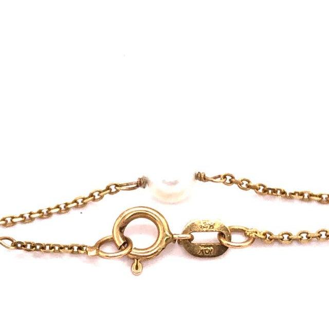 2010s 14 Karat Yellow Gold and Pearl Necklace For Sale - Image 5 of 5