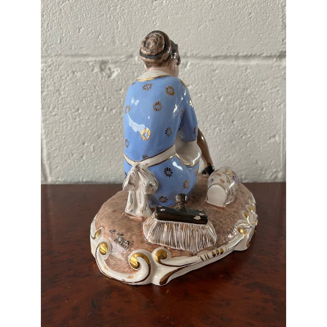 Ceramic Vintage Italian Porcelain Figure of Maid For Sale - Image 7 of 12