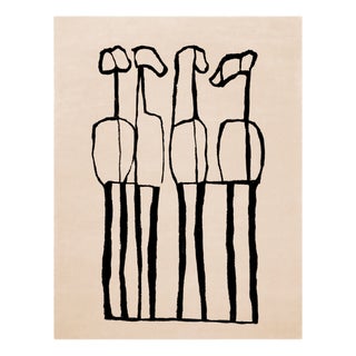 Modern Black and White Rectangular Sapien Rug by Tapis Studio for Hommés Studio For Sale