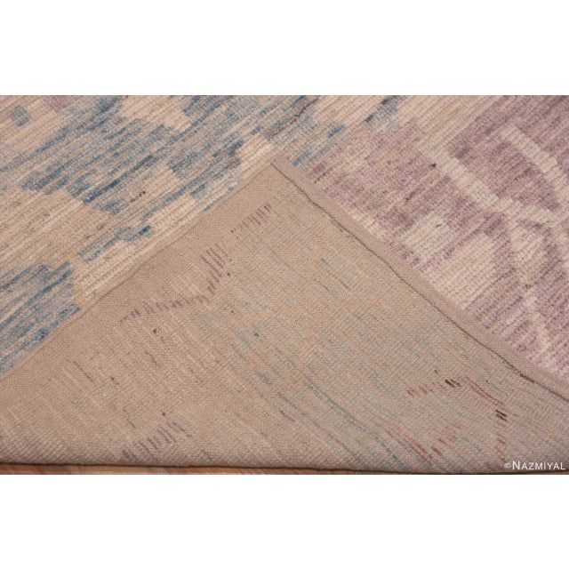 Large Soft Neutral Tribal Artistic Contemporary Modern Abrash Rug For Sale - Image 9 of 9