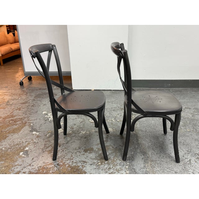 Restoration Hardware Metal Madeleine Side Chairs, Pair For Sale In San Francisco - Image 6 of 12