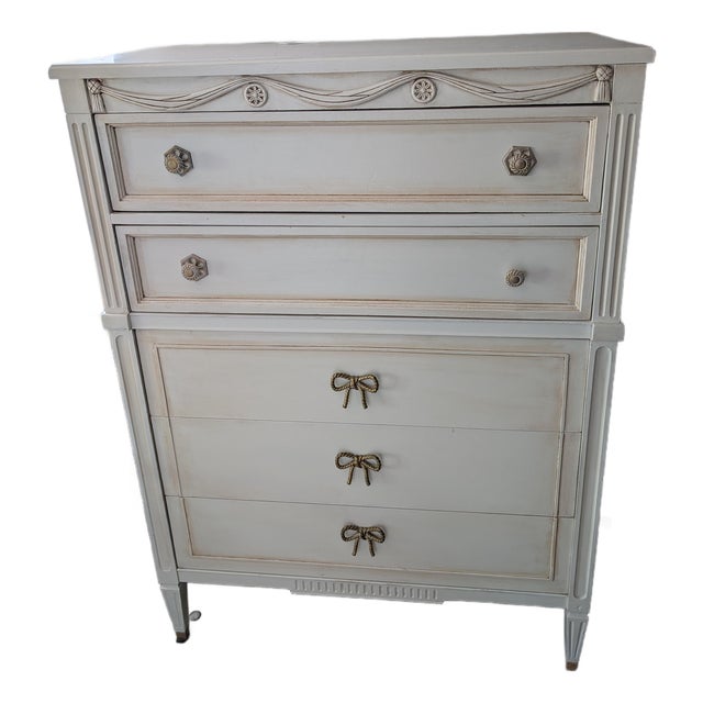 1960s American of Martinsville French Provincial Tallboy Chest For Sale
