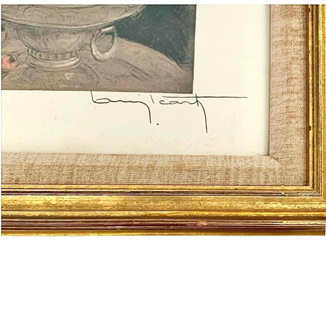 Louis Icart Print Rest Time Lithograph Vintage French Art Revival Deco For Sale In Tulsa - Image 6 of 7