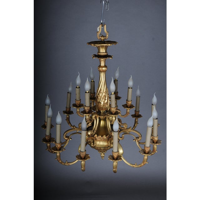 19th Century Gilt Bronze Chandelier, France, 1890s For Sale - Image 3 of 15