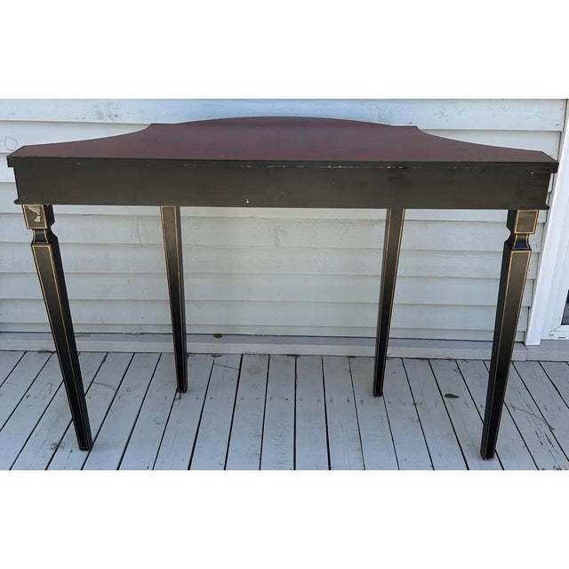 Chinoiserie Vintage Sarreid Red and Black Lacquered Chinoiserie Console Table For Sale - Image 3 of 9
