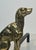 Metal Pair of chiseled bronze andirons representing dogs For Sale - Image 7 of 12
