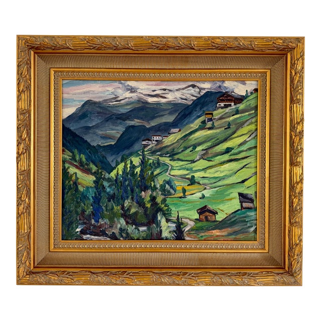 Vintage French Landscape Oil Painting For Sale