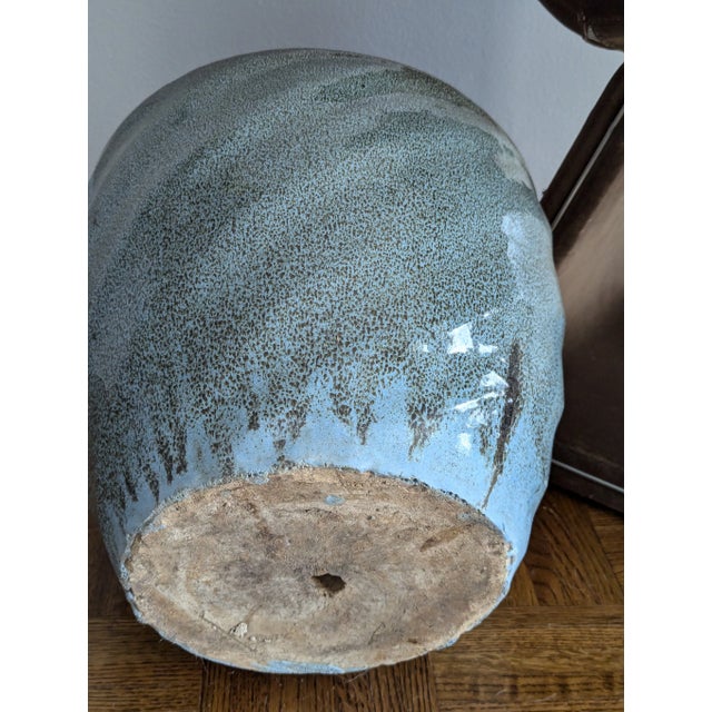 Contemporary '80s Large Speckled, Splattered, & Swirled Glazed Planter For Sale - Image 3 of 3