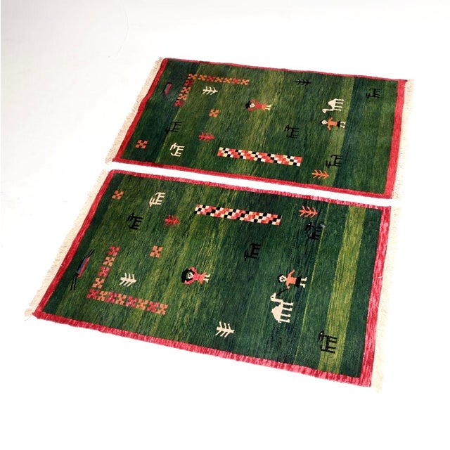 Vintage Gabbeh Rugs, 1950, Set of 2 For Sale - Image 4 of 11