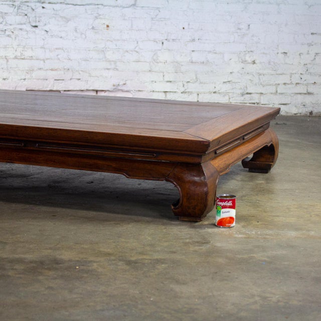 19th to Early 20th Century Chinese Ming Style Waisted Opium Bed or Monumental Coffee Table W/Chow Legs For Sale - Image 13 of 18