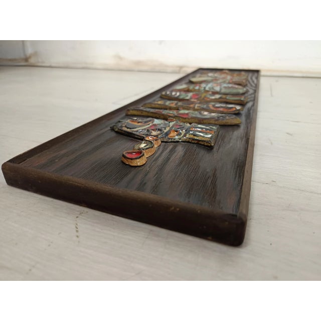 1950s Vintage Ceramic Wall Panel by Roland Zobel, 1950s For Sale - Image 5 of 13