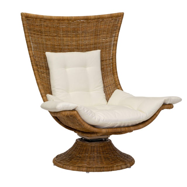 Healdsburg Swivel Chair in Natural Wicker Rattan For Sale - Image 9 of 9