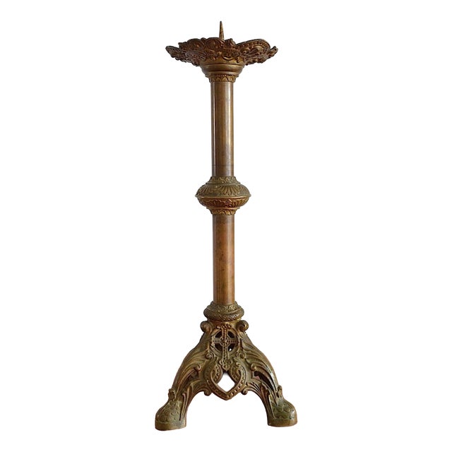Antique Candlestick in Brass, 1880s For Sale