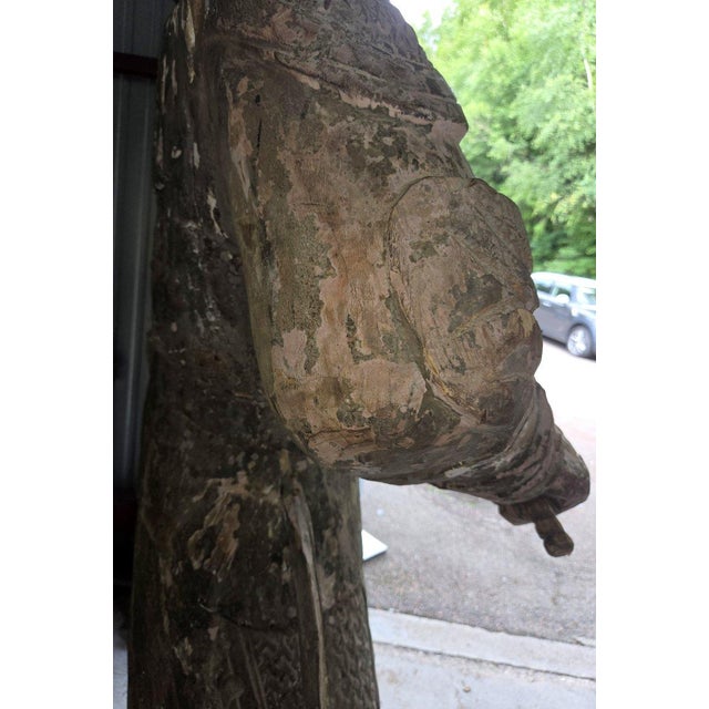 Asian School, Gigantic Sculpture, 1800s, Wood For Sale - Image 4 of 9