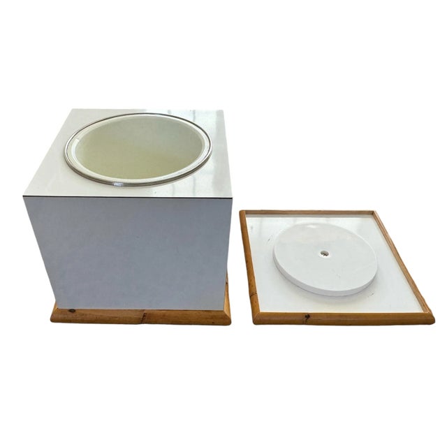 Vintage Tommaso Barbi Rattan Ice Bucket For Sale In Miami - Image 6 of 11