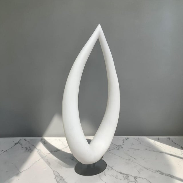 Mid-Century Modern Vintage Monumental Tusk Style Floor Lamp For Sale - Image 3 of 11