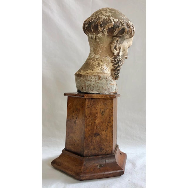 18th Century Spanish Colonial Carved Wooden Head of a Saint For Sale In Charleston - Image 6 of 10