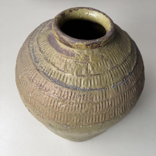 Japanese Tokoname Stoneware Storage Jar, 1900s For Sale - Image 12 of 14