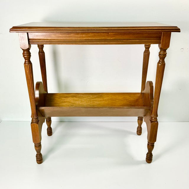 Mid 20th Century Mid-Century Louis XIV Hollywood Regency Chippendale Book Rack Trough Side Table. For Sale - Image 5 of 11