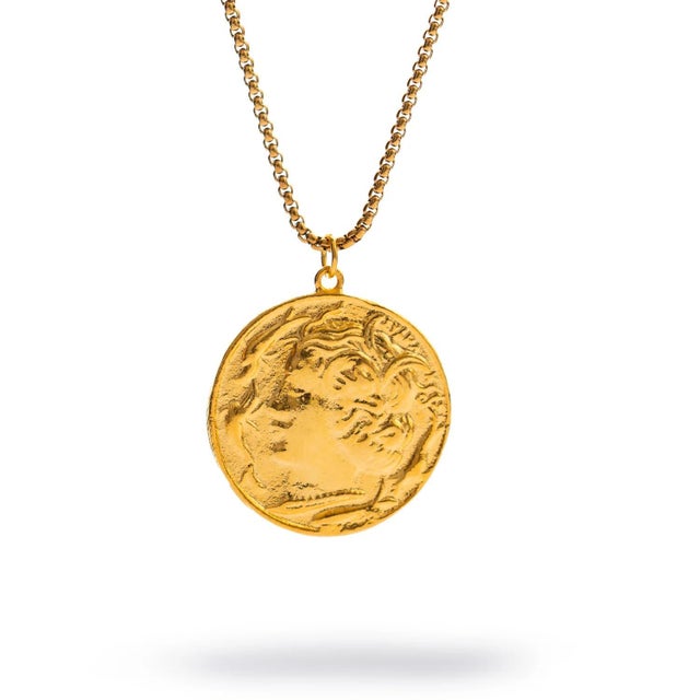 Metal Alexander’s Victory Medallion Necklace For Sale - Image 7 of 14