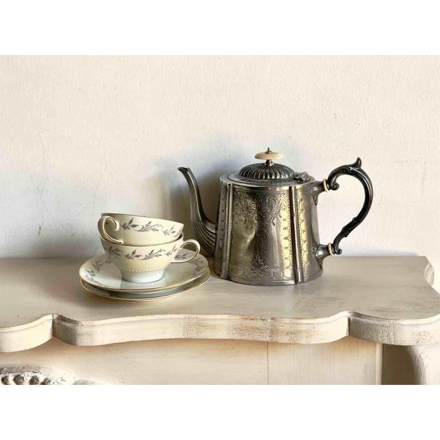 19th Century Victorian Britannia Silver Plated Teapot from EPBM, Sheffield, 1890s For Sale - Image 3 of 14