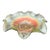 Antique Northwood “Blossoms & Palms” Green Carnival Glass Ruffled Bowl, C. 1910 For Sale