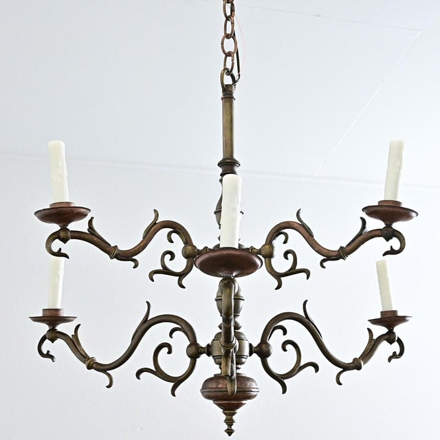 Late 19th Century 19th Century Traditional Brass Chandelier For Sale - Image 5 of 12