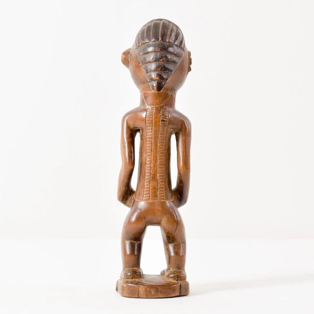 Wood Early 20th Century Tabwa Female Figure Miniature 11 Inch For Sale - Image 7 of 10