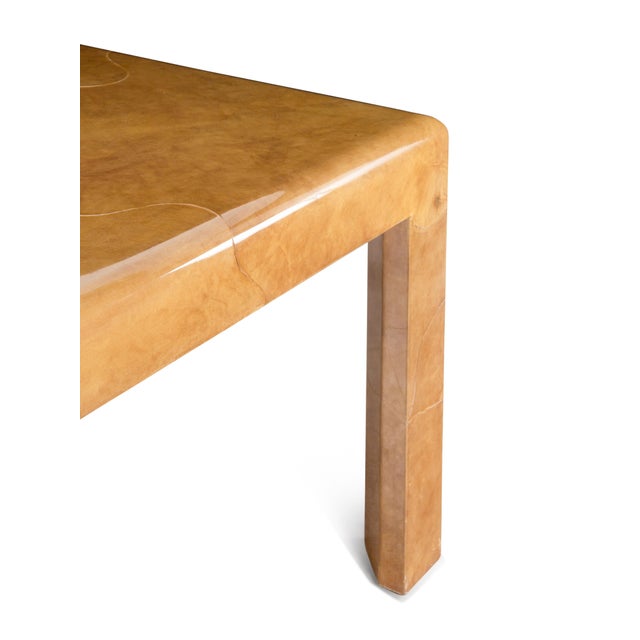 Contemporary 1980s Sally Sirkin Lewis for J. Robert Scott Lacquered Goatskin Game or Dining Table For Sale - Image 3 of 7