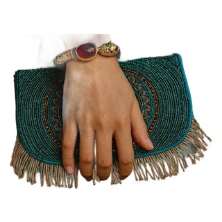 Bochic "Orient" Red Ruby & Multi Sapphire Dragon Bangle Set In 18K Gold & Silver For Sale