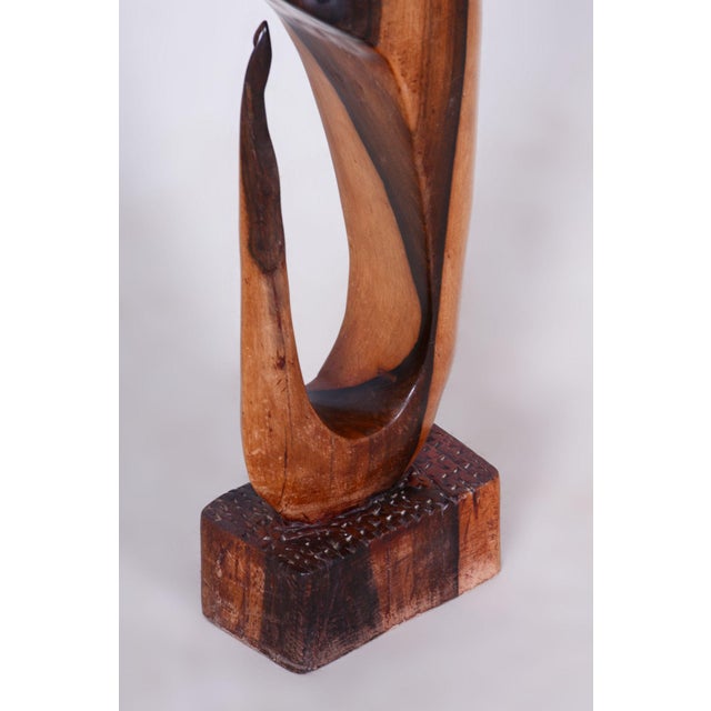 African Sculpture in Lacquered Wood, 1920s For Sale - Image 3 of 9