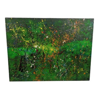 Large 1981 Signed "G. Dubois Abstract Expressionist Oil on Canvas – Heavy Impasto For Sale