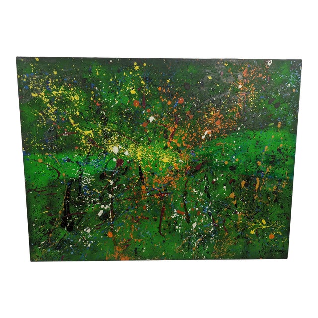 Large 1981 Signed "G. Dubois Abstract Expressionist Oil on Canvas – Heavy Impasto For Sale