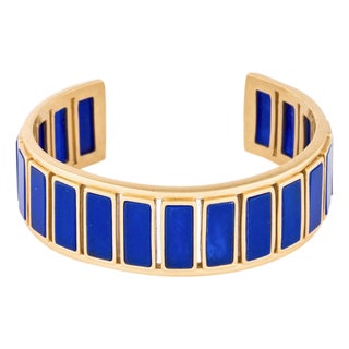 Tory Burch Rectangular Resin Cuff Gold Plated One Size Talosel Style For Sale