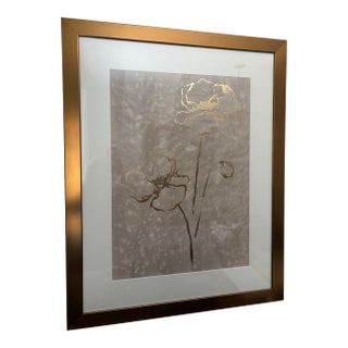 Gold Foil Watercolor Artwork by Chelsea House For Sale