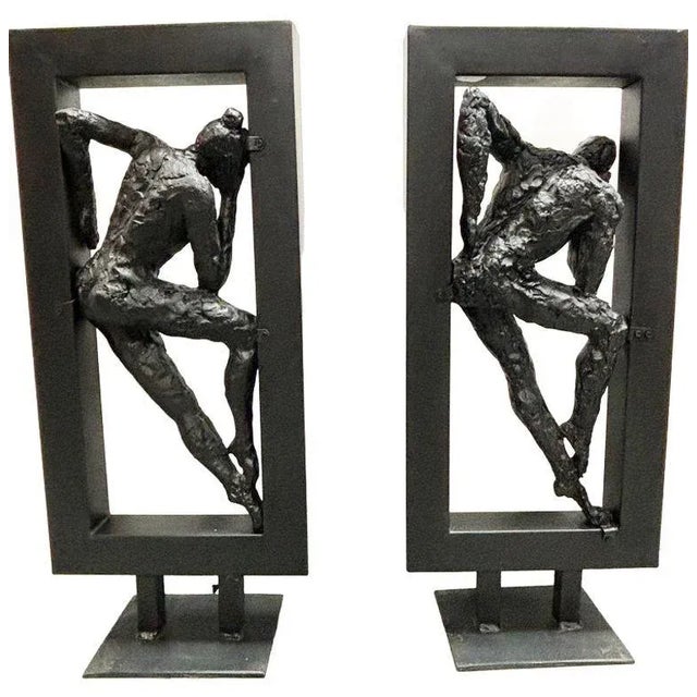 This exquisite vintage abstract bronze sculpture, crafted by renowned French artist Gerard Koch (1926-2014) for Austin...