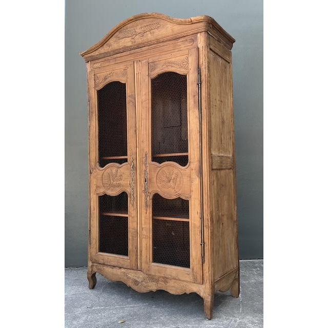 Vintage Gusto Distressed Wire Front Linen Press For Sale - Image 10 of 12