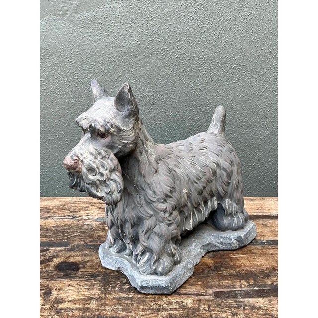 Vintage Cast Cement Scottish Terrier For Sale - Image 10 of 13