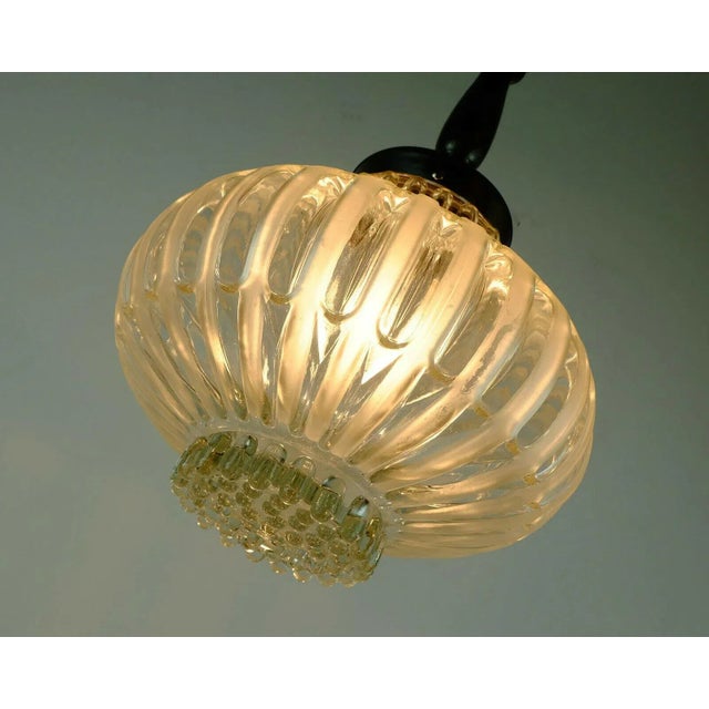 Metal Mid-Century Metal, Bubble & Satin Glass Suspension Lamp, 1960s For Sale - Image 7 of 10