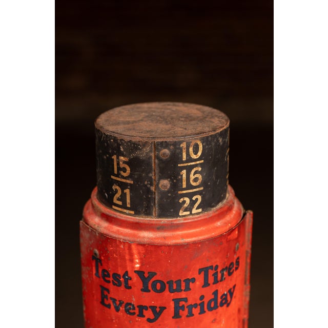 Antique "Schrader" Tire Gauge Tin Litho Countertop Point-of-Sale Display For Sale In Chicago - Image 6 of 7