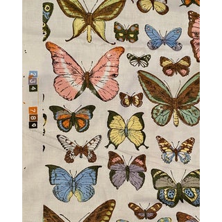 Mid 20th Century Vintage Butterfly Fabric For Sale