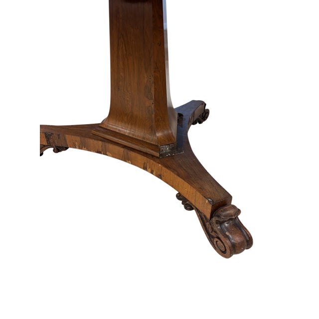 Mid 20th Century Mid 20th Century Large English Oak Round Pedestal Dining Table With Carved Scroll Feet For Sale - Image 5 of 5