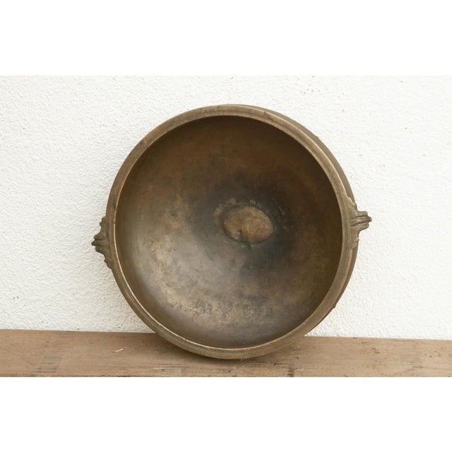 Antique Traditional Kerala Handled Urli Vessel For Sale In Los Angeles - Image 6 of 9