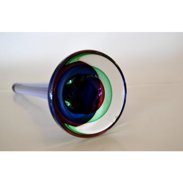 Glass Marked Vetreria Artistica Oball Murano Art Glass Multicolor Paperweight, Italy For Sale - Image 7 of 12