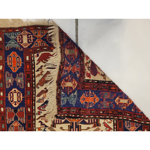Kilim Sumak Rug in Wool and Silk, 1990s For Sale - Image 10 of 16
