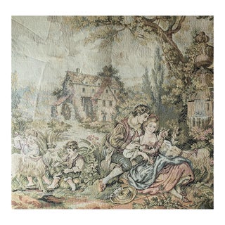 Vintage French Needlepoint Tapestry, "Noble Pastorale" For Sale
