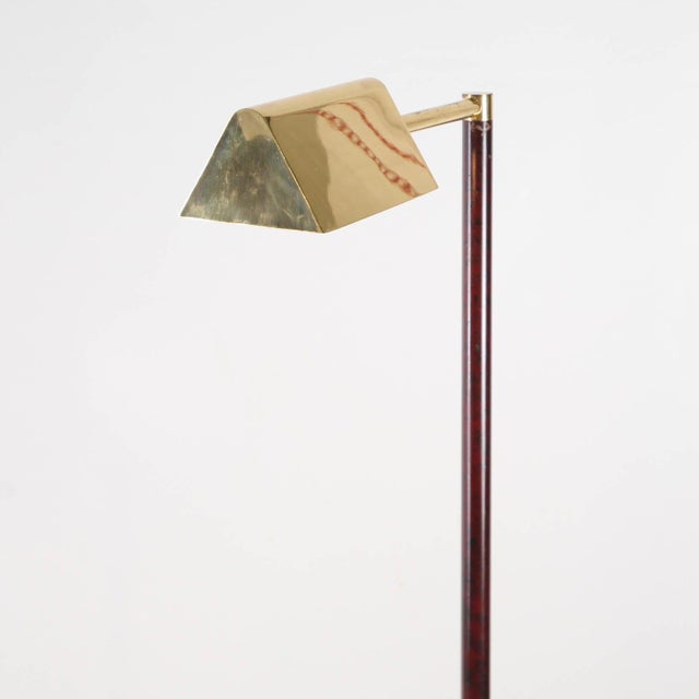 Vintage Brass and Wood Floor Lamp, 1980s For Sale - Image 13 of 15